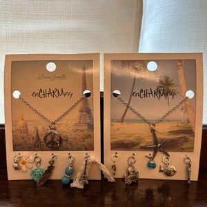 Laura Janelle enCHARMing Necklace Sets Starfish and Peace Themes NIP 2 Sets